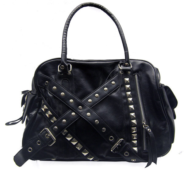 BOLSO NEGRO CON PIRAMIDES